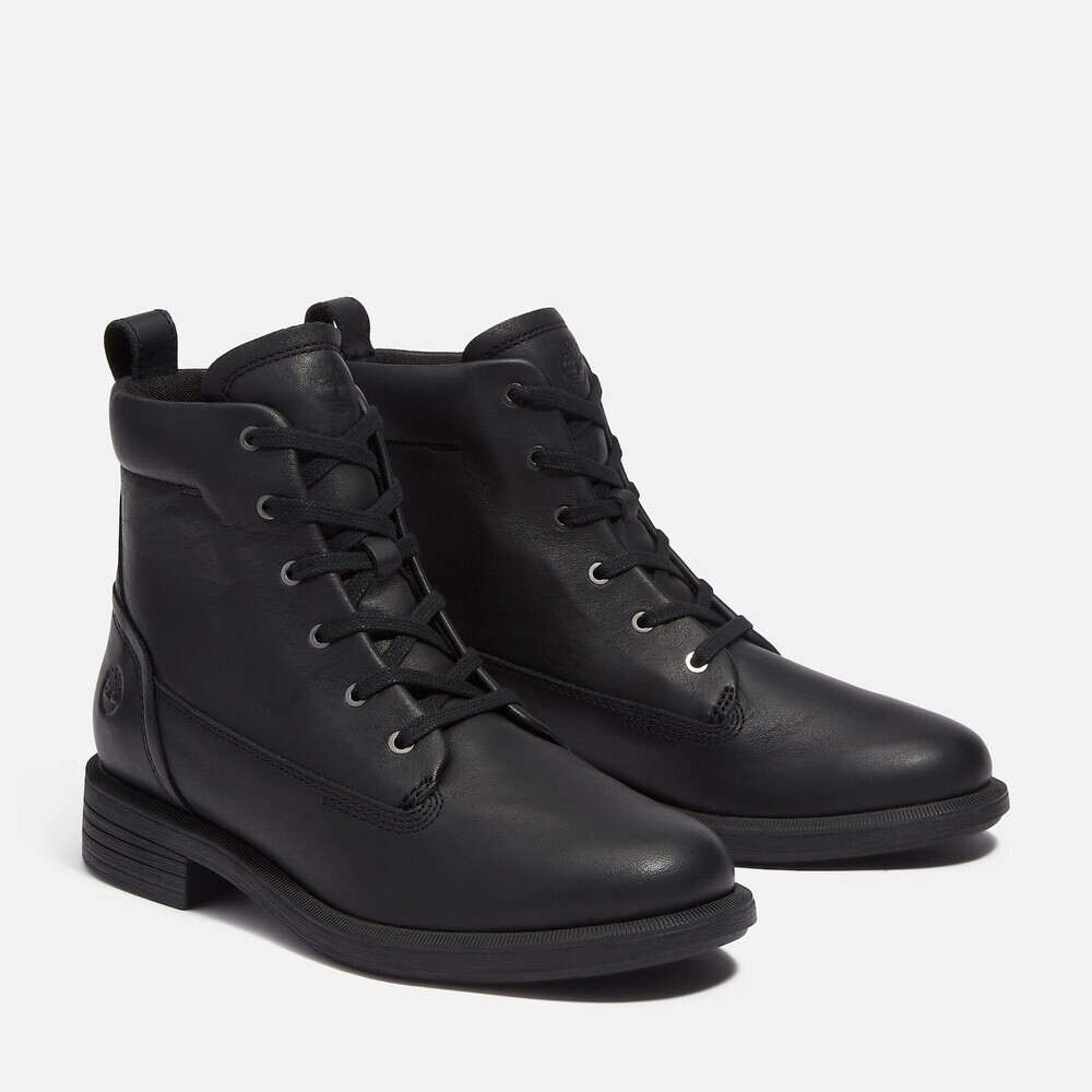 Timberland Verona Square Mid TB0A42N8W02 Women Black Leather Combat Boot DWA3386
